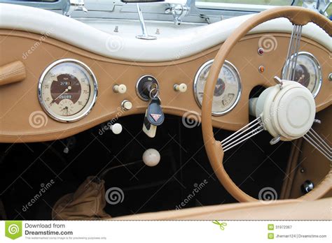 Classic British Sporst Car Interior Editorial Photography