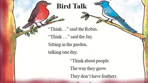Class 4, english poem 4 why? Bird Talk - Poem (4th Class English)||CLassroom TV - YouTube
