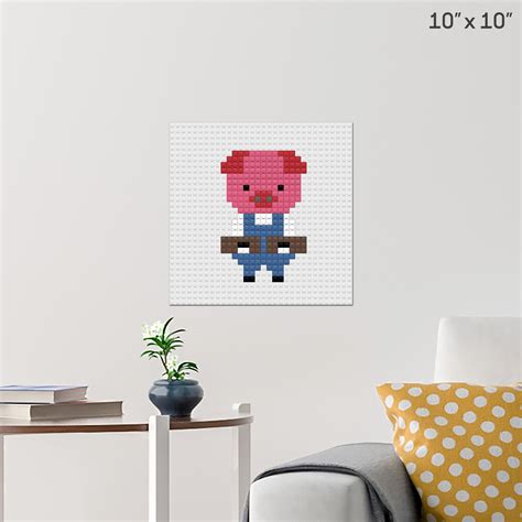 Three Little Pigs Brick Pixel Art Wall Poster Build Your Own With