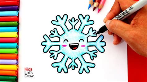 Aprende A Dibujar Un Copo De Nieve Kawaii How To Draw A Cute Snowflake