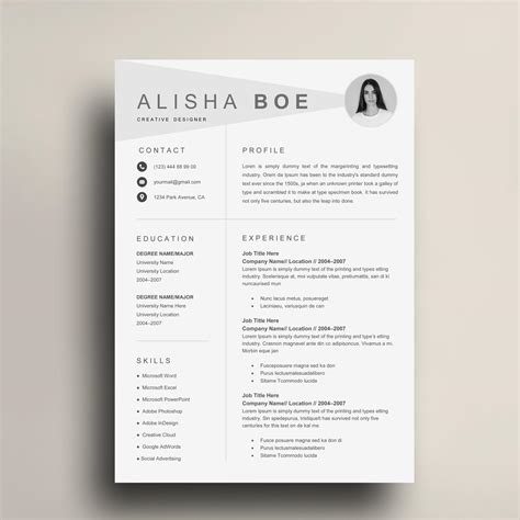 Clean And Professional Resume Template Cv Template Instant Download Images