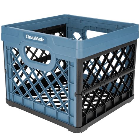 Clevermade Collapsible Milk Crate Adult Folding Plastic Storage Bin 6