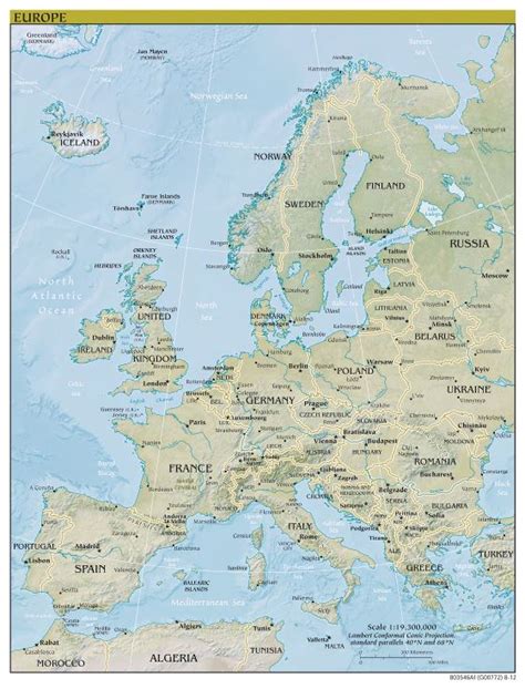 Large Detailed Political Map Of Europe 2012 Europe Mapslex
