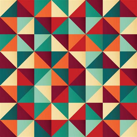 Geometric Seamless Pattern With Colorful Triangles In Retro Design