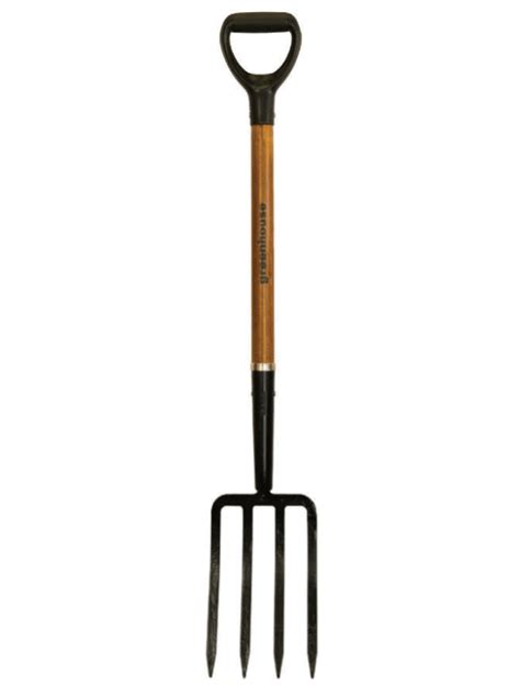 Greenhouse Digging Fork With D Grip Hardwood Handle Blue Grass