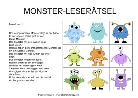Kinderrätsel weihnachten ab 6 / logikratsel weihnachten weihnachtsratsel fur kinder logik ratsel adventskalender zum lesen : Monster Leserätsel