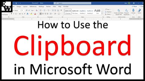 How To Use The Clipboard In Microsoft Word Youtube