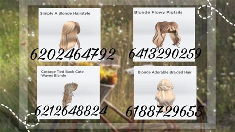 Blond Bloxburg Hair Codes In 2021 Cute Blonde Hair Roblox Codes