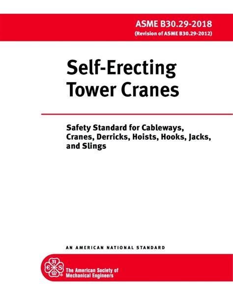 PDF Self Erecting Tower Cranes Materialstandard The ASME B Safety