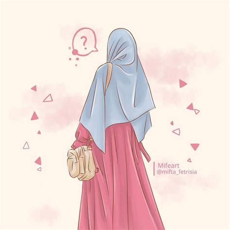 Muslimah Art Cartoon Vector Anime Ilustrasi Gadis Gadis Seni Gambar