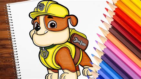Como Desenhar E Colorir O Rubble Da Patrulha Canina Youtube