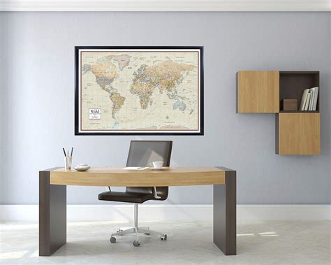 Swiftmaps X World Map Contemporary Premier Wall Map Poster Mural Laminated Made
