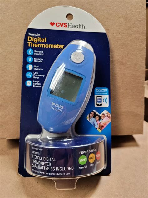 Cvs Health Temple Digital Thermometer For All Ages 6 Second Reading A3