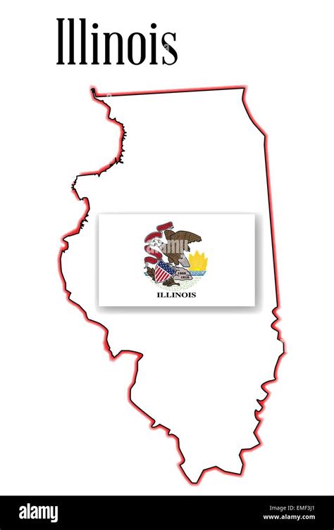 Illinois State Map And Flag Stock Vector Image And Art Alamy