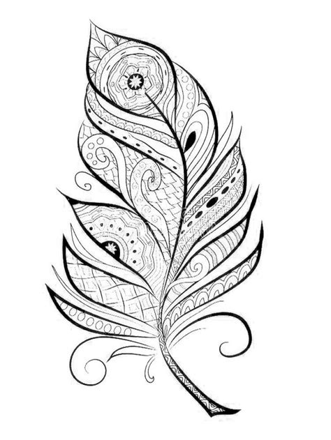 Feather Pattern Coloring Page