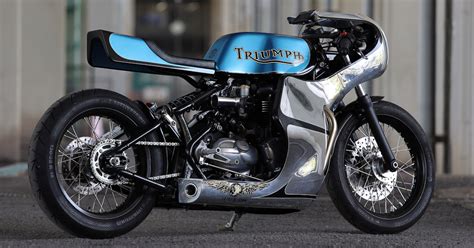 Lake Placid Blue Triumph Bobber Cafe Racer By Hidemo Bikebound