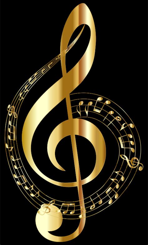 Gold Musical Notes Typography Openclipart