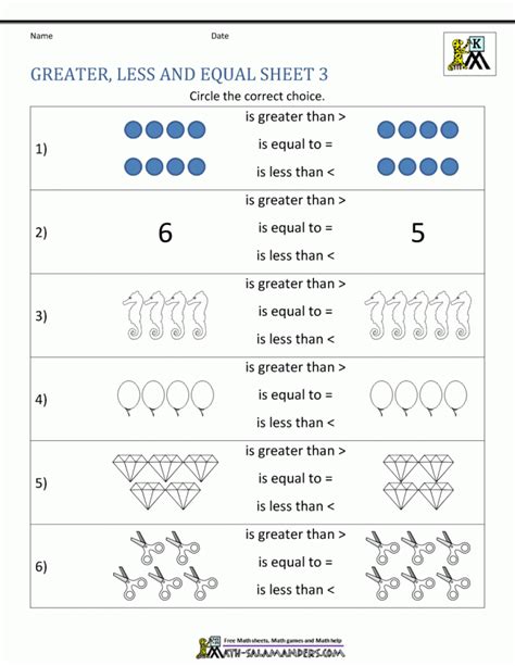 equal practice comparing numbers worksheets worksheets