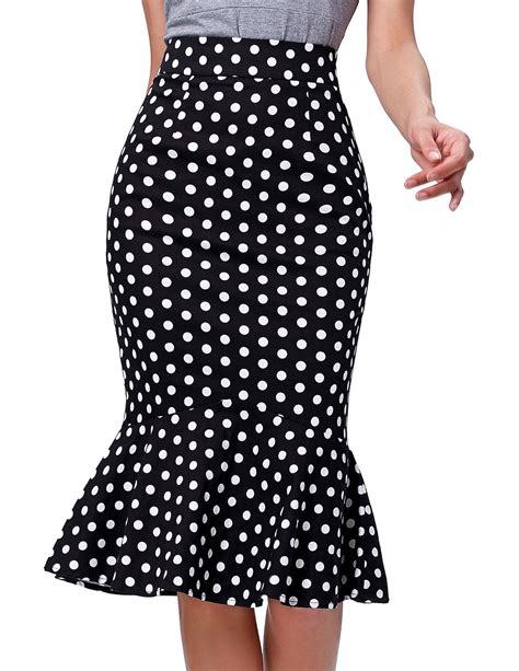 Mermaid Pinup S Vintage Dress Retro Black White Fitted Wiggle Pencil Skirts EBay Vintage