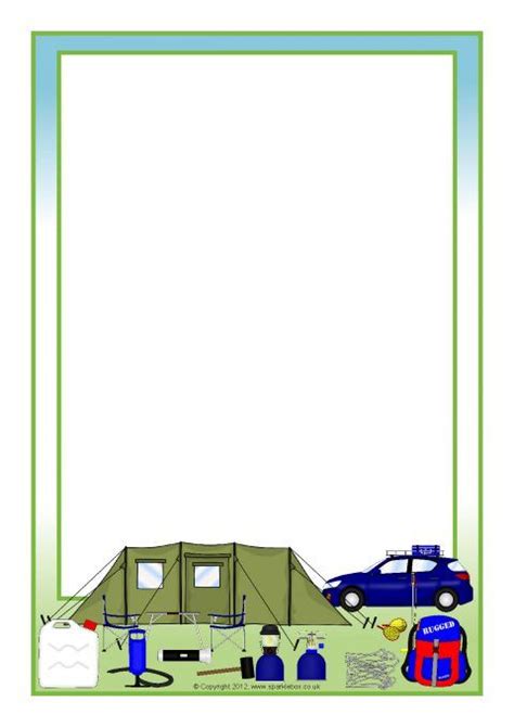 Camping A4 Page Borders Sb8552 Sparklebox Page Borders Borders
