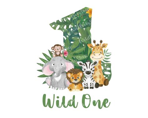Wild One Jungle Safari 1er Cumpleaños Boy Girl Kids Diseño Etsy España