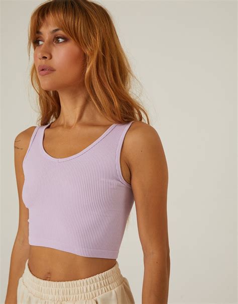 Coming In A Multitude Of Neutral Simple Colors The Ribbed Cropped Tank Top Is A Great Option