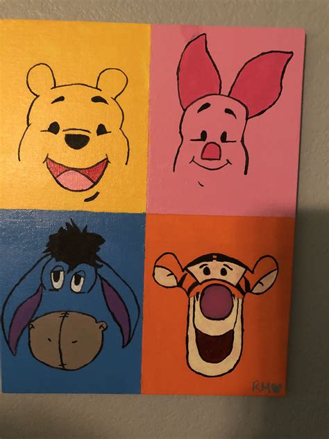 Winnie The Pooh Characters Mini Canvas Art Disney Canvas Art Simple