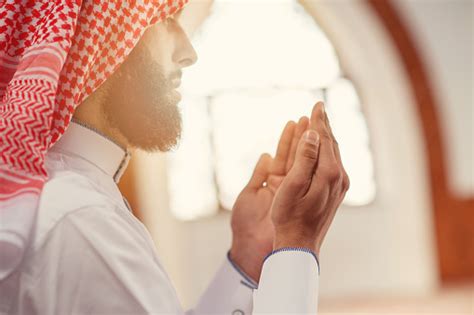 Religious Muslim Man Praying Inside The Mosque Stock Photo Download