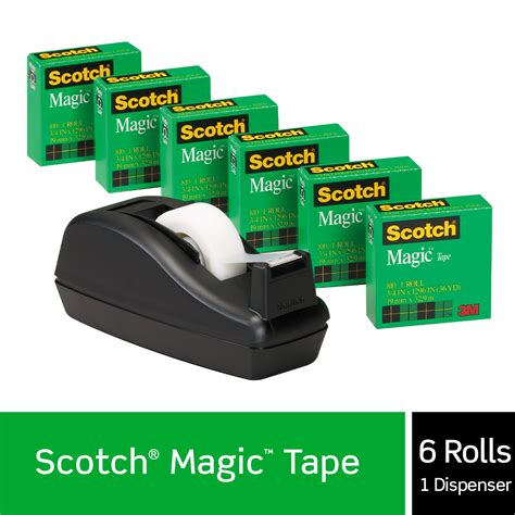 Scotch Deluxe Dispenser Magic Tape Value Pack Pack Matte Clear Walmart Com