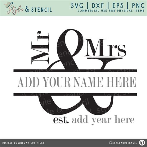 Mr And Mrs SVG Split Monogram Monogram SVG Wedding Svg Etsy Canada