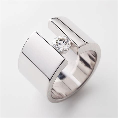 Tension Set Diamond Ring Modern Ring Jewelry Modern Engagement Rings