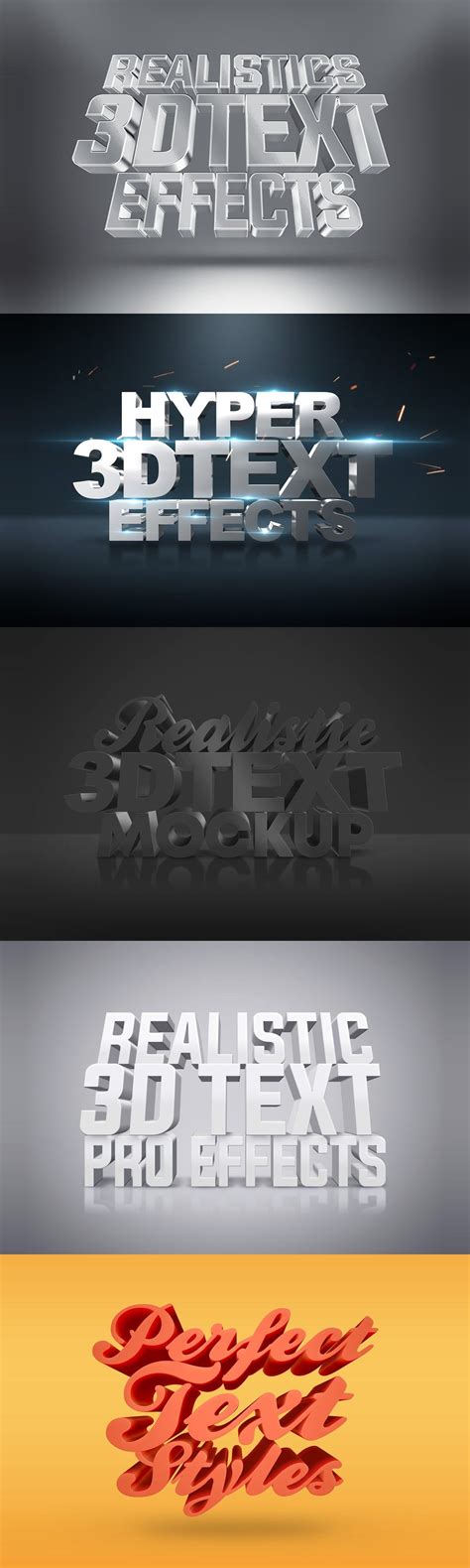 3d Text Effects 3d Text Effect Layer Style Vector Shapes Text