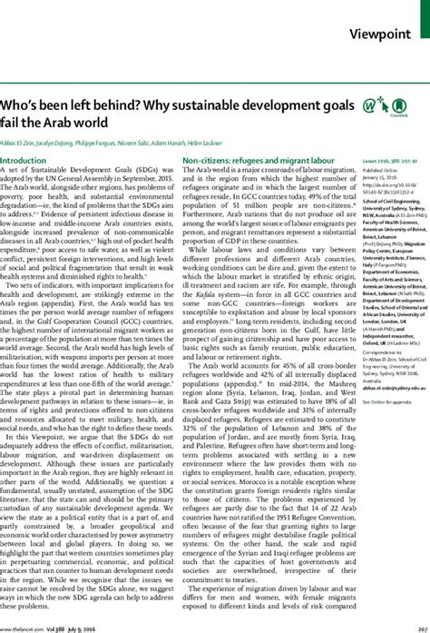 who s been left behind why sustainable development goals fail the arab world the lancet