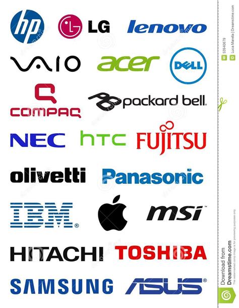 Make use of the top apps or logo templates available to make your logo design. Computer Producers Logos Editorial Stock Image - Image ...