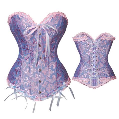 Satin Sexy Women Steampunk Gothic Plus Size Corsets Lace Up Steel Boned