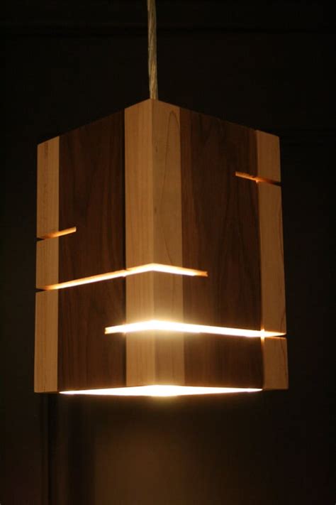 Items Similar To Handmade Wooden Pendant Light On Etsy