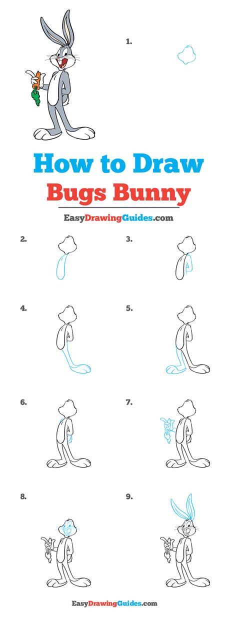 How To Draw Bugs Bunny Really Easy Drawing Tutorial In 2021 Bugs