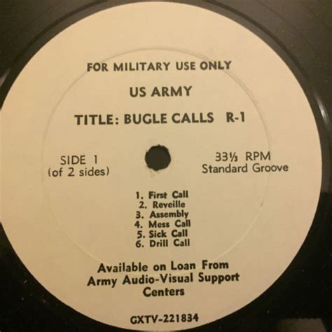 Bugle Calls R 1 For Military Use Only Army Audio Visual Support