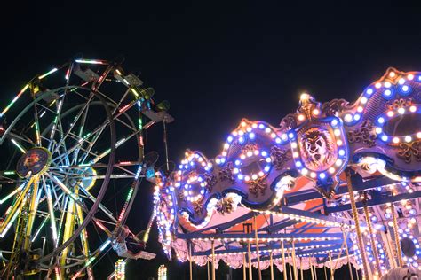 Free Carnival Ride Lights At Night Image Stunning Photography