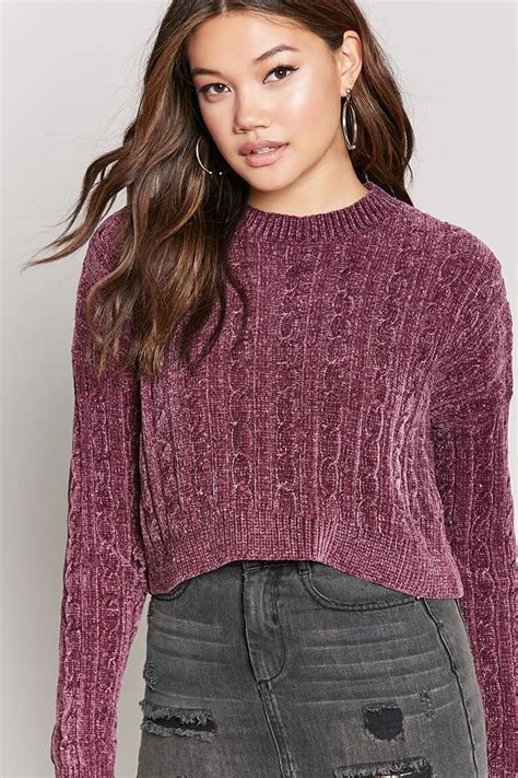 Product Namechenille Cable Knit Sweater Purple Sixe S Price229
