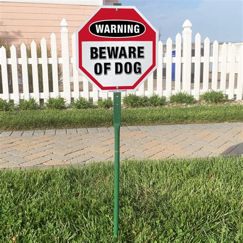 Warning Beware Of Dog Sign And Stake Kit For Yard Sku K2 5154