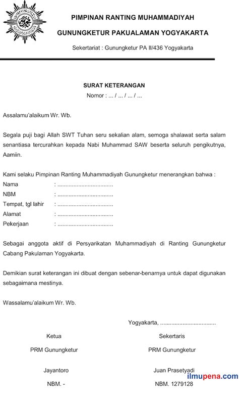 Contoh Kop Surat Pengurus Ranting Nu - Contoh Kop Surat