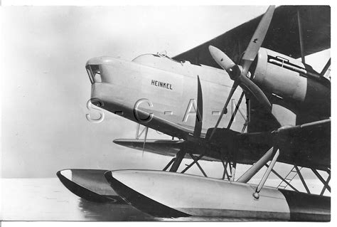 Wwii German Large Rppc Luftwaffe Airplane Heinkel He 59 Biplane