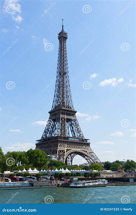 Eiffel Tour Over Seine River Stock Image Image Of Romantic Capital