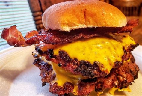 Classic Double Bacon Cheeseburger Grizzly Bbq