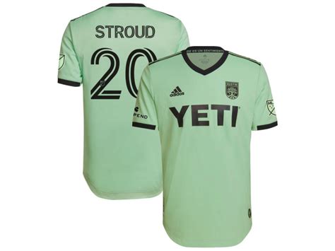 Kids 2022 23 Austin Fc Away Authentic Green Jersey With 20 Jared Stroud