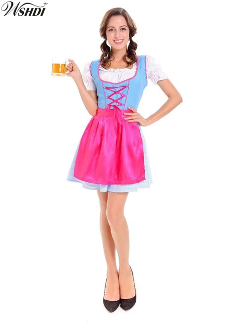 German Bavarian Beer Girl Costume Adult Female Oktoberfest Beer Maid