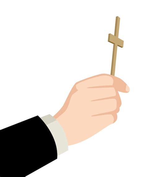 Premium Vector Priest Hand Holding Holy Cross