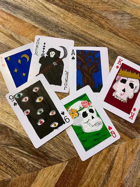 Hand Painted Playing Cards Etsy