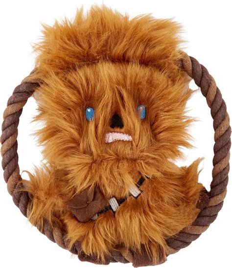 Fetch For Pets Star Wars Chewbacca Plush Rope Frisbee Dog Toy 8 In